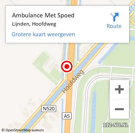 Locatie op kaart van de 112 melding: Ambulance Met Spoed Naar Lijnden, Hoofdweg op 24 april 2024 16:03
