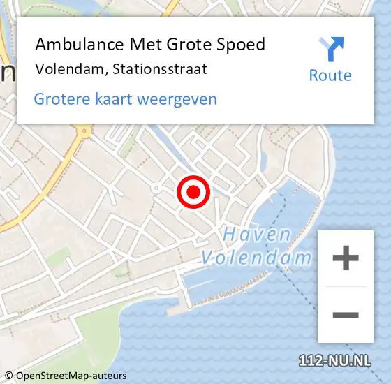 Locatie op kaart van de 112 melding: Ambulance Met Grote Spoed Naar Volendam, Stationsstraat op 24 april 2024 16:10