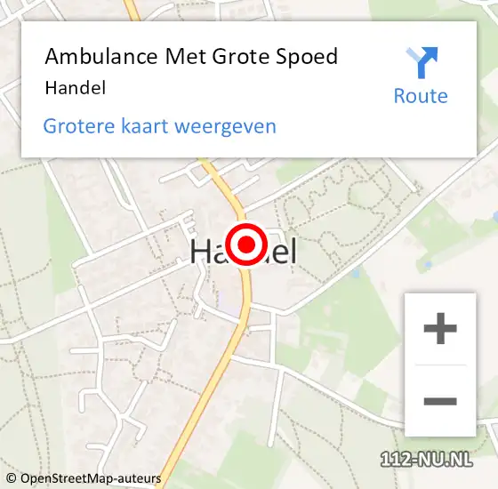 Locatie op kaart van de 112 melding: Ambulance Met Grote Spoed Naar Handel op 24 april 2024 16:16