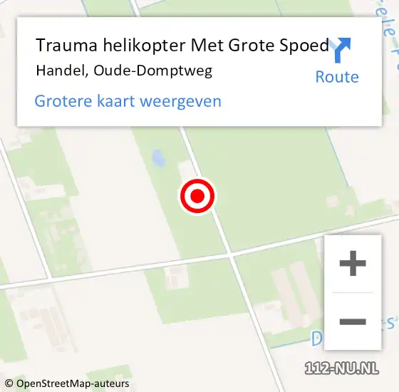 Locatie op kaart van de 112 melding: Trauma helikopter Met Grote Spoed Naar Handel, Oude-Domptweg op 24 april 2024 16:23