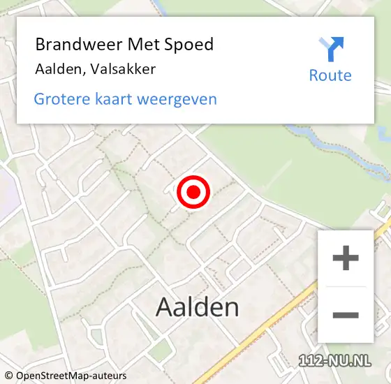 Locatie op kaart van de 112 melding: Brandweer Met Spoed Naar Aalden, Valsakker op 24 april 2024 16:29