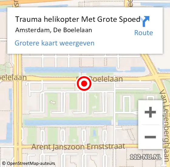 Locatie op kaart van de 112 melding: Trauma helikopter Met Grote Spoed Naar Amsterdam, De Boelelaan op 24 april 2024 17:04