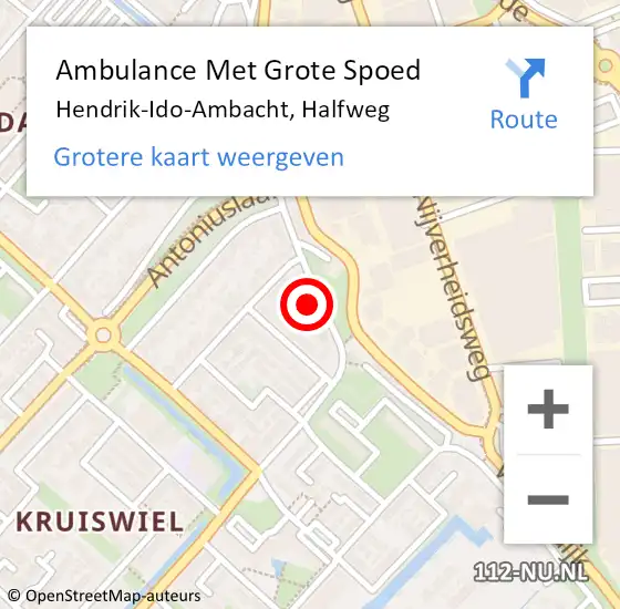 Locatie op kaart van de 112 melding: Ambulance Met Grote Spoed Naar Hendrik-Ido-Ambacht, Halfweg op 24 april 2024 17:12