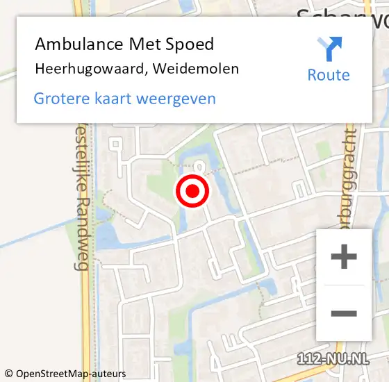 Locatie op kaart van de 112 melding: Ambulance Met Spoed Naar Heerhugowaard, Weidemolen op 24 april 2024 17:36