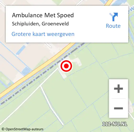 Locatie op kaart van de 112 melding: Ambulance Met Spoed Naar Schipluiden, Groeneveld op 24 april 2024 17:52