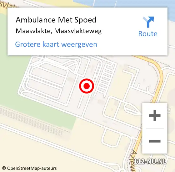 Locatie op kaart van de 112 melding: Ambulance Met Spoed Naar Maasvlakte, Maasvlakteweg op 24 april 2024 18:03