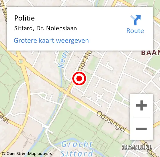 Locatie op kaart van de 112 melding: Politie Sittard, Dr. Nolenslaan op 24 april 2024 18:27