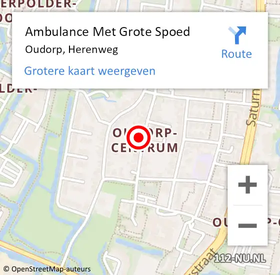 Locatie op kaart van de 112 melding: Ambulance Met Grote Spoed Naar Oudorp, Herenweg op 24 april 2024 19:20