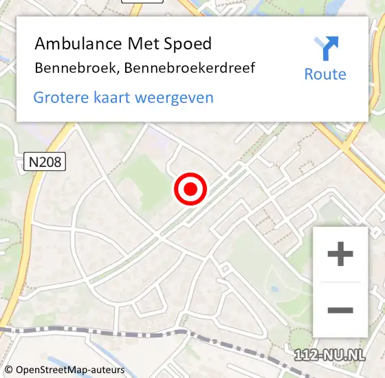 Locatie op kaart van de 112 melding: Ambulance Met Spoed Naar Bennebroek, Bennebroekerdreef op 24 april 2024 19:21