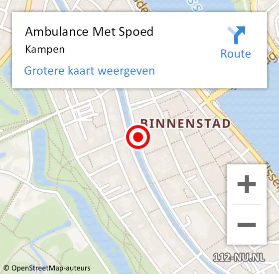 Locatie op kaart van de 112 melding: Ambulance Met Spoed Naar Kampen op 24 april 2024 20:21