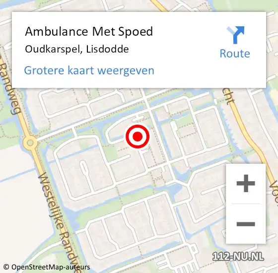 Locatie op kaart van de 112 melding: Ambulance Met Spoed Naar Oudkarspel, Lisdodde op 24 april 2024 22:26