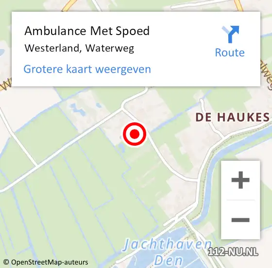 Locatie op kaart van de 112 melding: Ambulance Met Spoed Naar Westerland, Waterweg op 24 april 2024 22:29