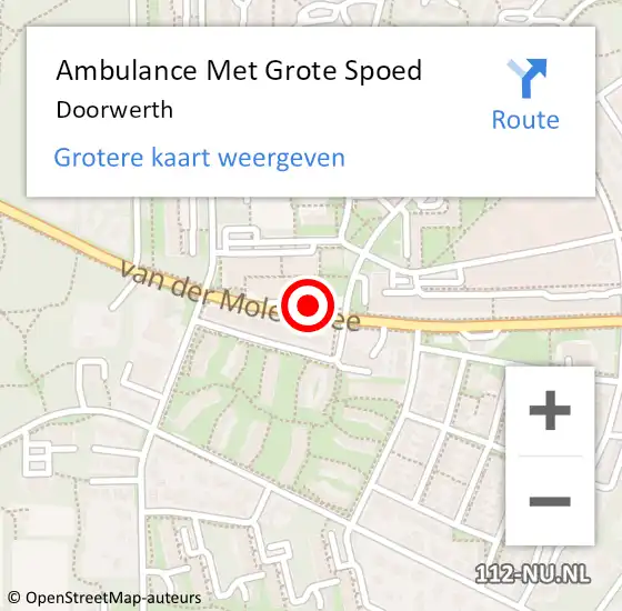 Locatie op kaart van de 112 melding: Ambulance Met Grote Spoed Naar Doorwerth op 24 april 2024 22:30