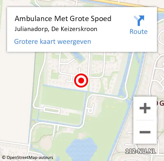 Locatie op kaart van de 112 melding: Ambulance Met Grote Spoed Naar Julianadorp, De Keizerskroon op 24 april 2024 23:23