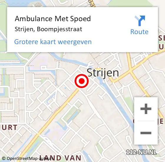 Locatie op kaart van de 112 melding: Ambulance Met Spoed Naar Strijen, Boompjesstraat op 24 april 2024 23:28