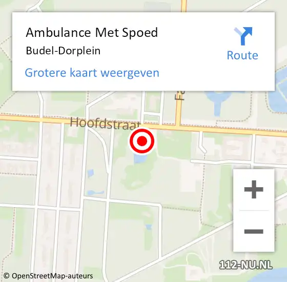 Locatie op kaart van de 112 melding: Ambulance Met Spoed Naar Budel-Dorplein op 25 april 2024 00:16