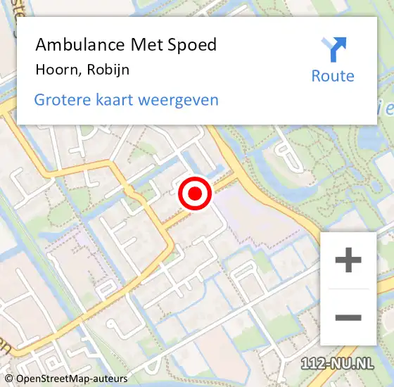 Locatie op kaart van de 112 melding: Ambulance Met Spoed Naar Hoorn, Robijn op 25 april 2024 01:29
