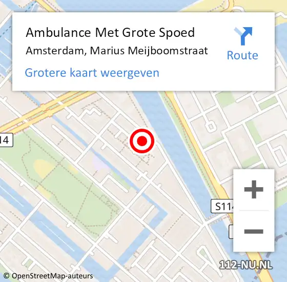 Locatie op kaart van de 112 melding: Ambulance Met Grote Spoed Naar Amsterdam, Marius Meijboomstraat op 25 april 2024 01:43
