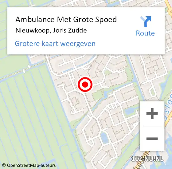 Locatie op kaart van de 112 melding: Ambulance Met Grote Spoed Naar Nieuwkoop, Joris Zudde op 25 april 2024 01:56