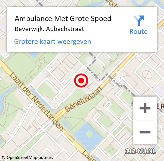 Locatie op kaart van de 112 melding: Ambulance Met Grote Spoed Naar Beverwijk, Aubachstraat op 25 april 2024 02:32