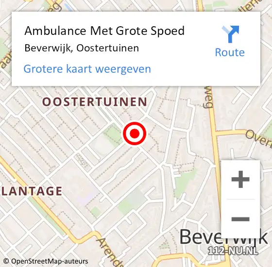 Locatie op kaart van de 112 melding: Ambulance Met Grote Spoed Naar Beverwijk, Oostertuinen op 25 april 2024 02:47