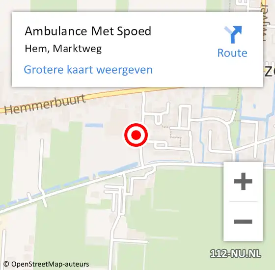Locatie op kaart van de 112 melding: Ambulance Met Spoed Naar Hem, Marktweg op 25 april 2024 04:56