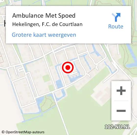 Locatie op kaart van de 112 melding: Ambulance Met Spoed Naar Hekelingen, F.C. de Courtlaan op 25 april 2024 06:02