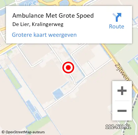 Locatie op kaart van de 112 melding: Ambulance Met Grote Spoed Naar De Lier, Kralingerweg op 25 april 2024 06:41