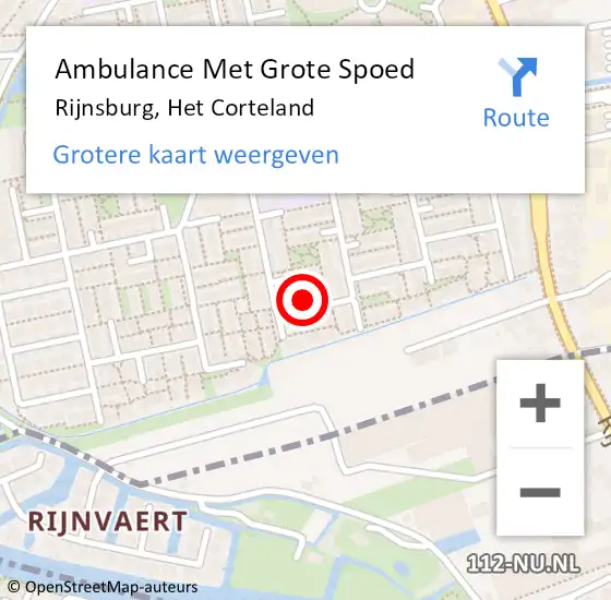 Locatie op kaart van de 112 melding: Ambulance Met Grote Spoed Naar Rijnsburg, Het Corteland op 25 april 2024 06:54