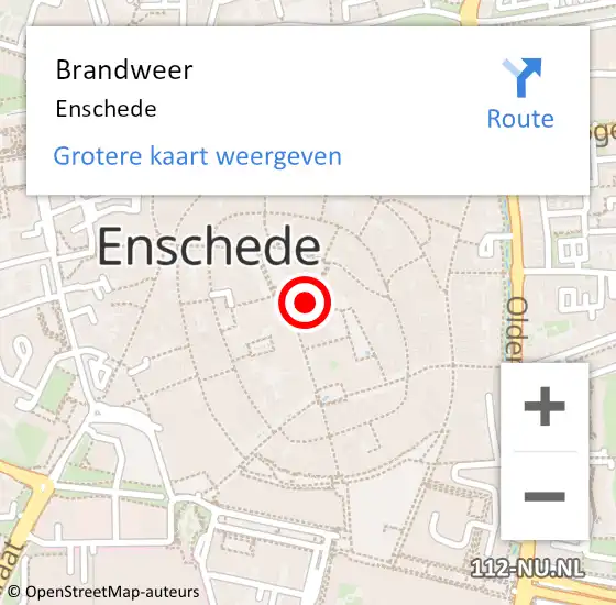 Locatie op kaart van de 112 melding: Brandweer Enschede op 25 april 2024 07:19