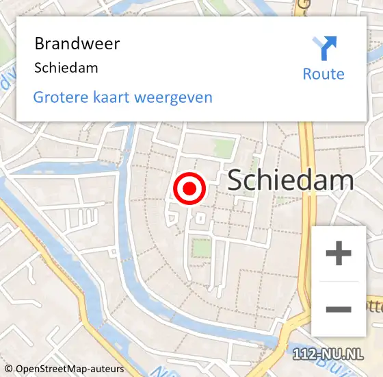 Locatie op kaart van de 112 melding: Brandweer Schiedam op 25 april 2024 07:38