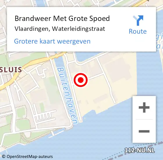 Locatie op kaart van de 112 melding: Brandweer Met Grote Spoed Naar Vlaardingen, Waterleidingstraat op 25 april 2024 07:45