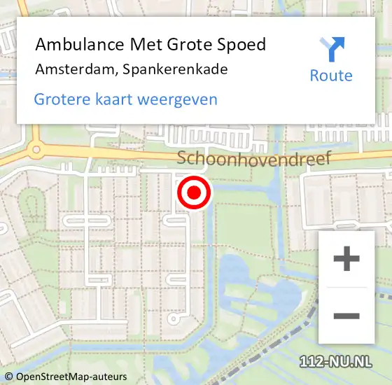 Locatie op kaart van de 112 melding: Ambulance Met Grote Spoed Naar Amsterdam, Spankerenkade op 25 april 2024 07:56