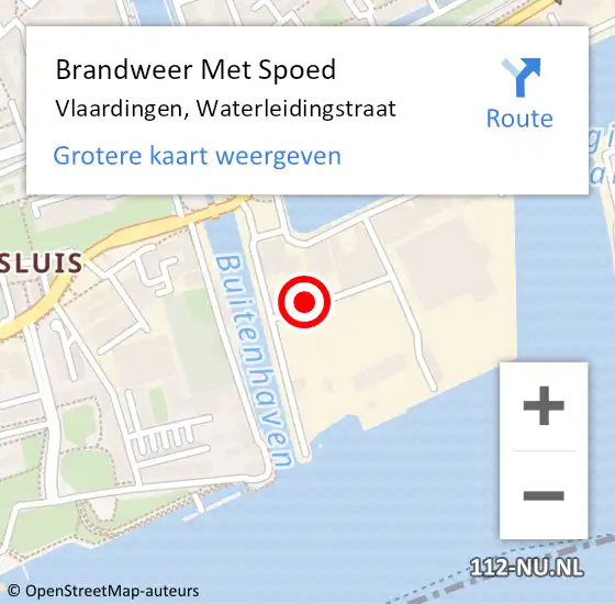 Locatie op kaart van de 112 melding: Brandweer Met Spoed Naar Vlaardingen, Waterleidingstraat op 25 april 2024 08:28