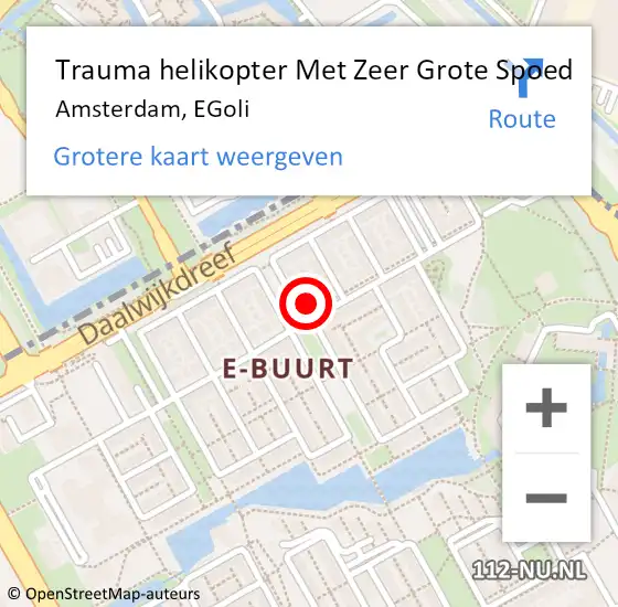 Locatie op kaart van de 112 melding: Trauma helikopter Met Zeer Grote Spoed Naar Amsterdam, EGoli op 25 april 2024 08:53