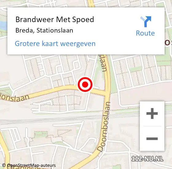 Locatie op kaart van de 112 melding: Brandweer Met Spoed Naar Breda, Stationslaan op 25 april 2024 09:14
