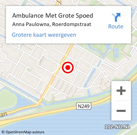 Locatie op kaart van de 112 melding: Ambulance Met Grote Spoed Naar Anna Paulowna, Roerdompstraat op 25 april 2024 09:26