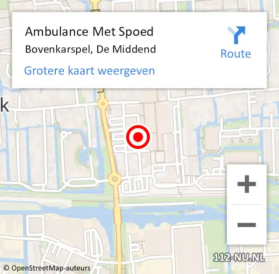 Locatie op kaart van de 112 melding: Ambulance Met Spoed Naar Bovenkarspel, De Middend op 25 april 2024 09:35