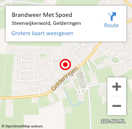 Locatie op kaart van de 112 melding: Brandweer Met Spoed Naar Steenwijkerwold, Gelderingen op 25 april 2024 09:45