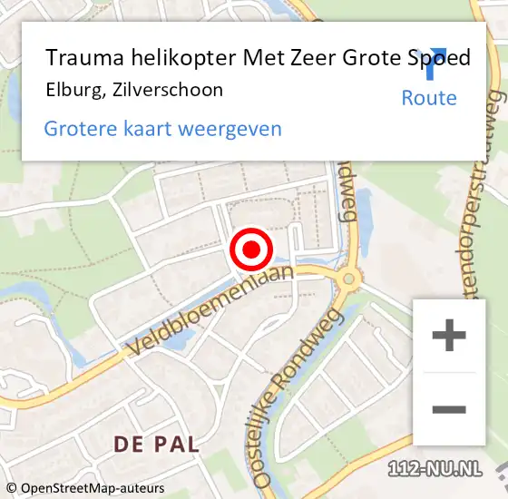 Locatie op kaart van de 112 melding: Trauma helikopter Met Zeer Grote Spoed Naar Elburg, Zilverschoon op 25 april 2024 09:45