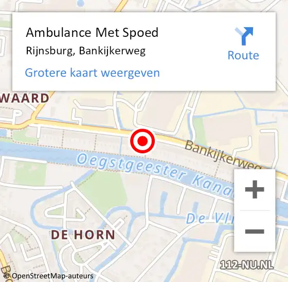 Locatie op kaart van de 112 melding: Ambulance Met Spoed Naar Rijnsburg, Bankijkerweg op 25 april 2024 09:47