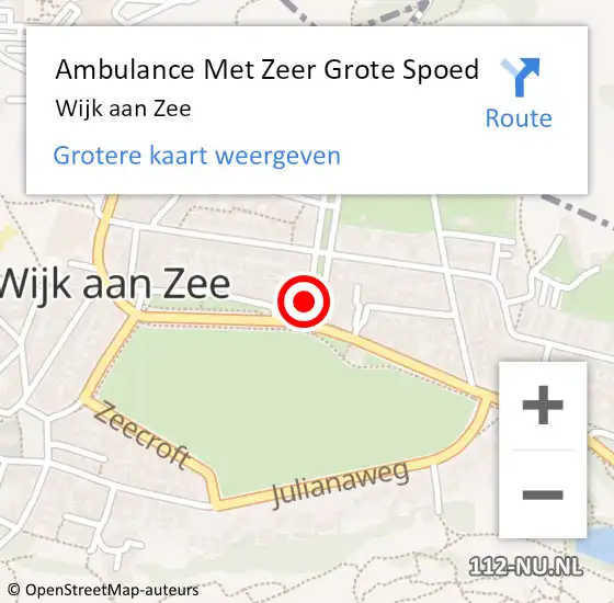 Locatie op kaart van de 112 melding: Ambulance Met Zeer Grote Spoed Naar Wijk aan Zee op 25 april 2024 10:26