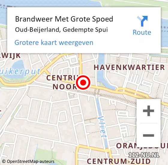 Locatie op kaart van de 112 melding: Brandweer Met Grote Spoed Naar Oud-Beijerland, Gedempte Spui op 25 april 2024 11:08