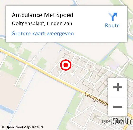 Locatie op kaart van de 112 melding: Ambulance Met Spoed Naar Ooltgensplaat, Lindenlaan op 25 april 2024 11:13