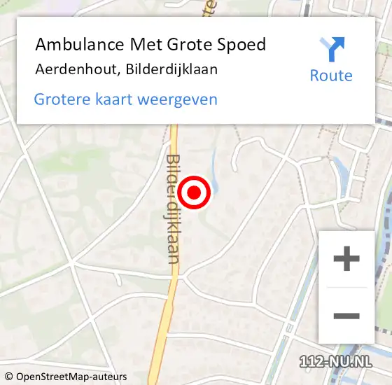 Locatie op kaart van de 112 melding: Ambulance Met Grote Spoed Naar Aerdenhout, Bilderdijklaan op 25 april 2024 11:16