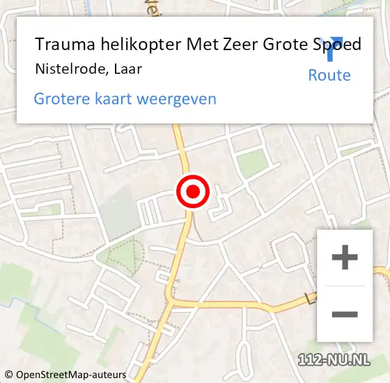 Locatie op kaart van de 112 melding: Trauma helikopter Met Zeer Grote Spoed Naar Nistelrode, Laar op 25 april 2024 11:19