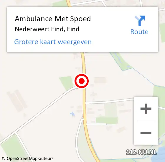 Locatie op kaart van de 112 melding: Ambulance Met Spoed Naar Nederweert Eind, Eind op 25 april 2024 11:25