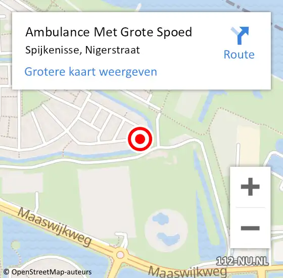 Locatie op kaart van de 112 melding: Ambulance Met Grote Spoed Naar Spijkenisse, Nigerstraat op 25 april 2024 11:29