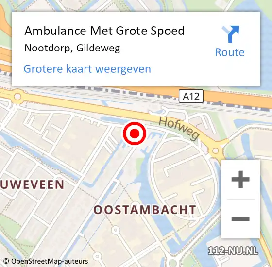 Locatie op kaart van de 112 melding: Ambulance Met Grote Spoed Naar Nootdorp, Gildeweg op 25 april 2024 11:31