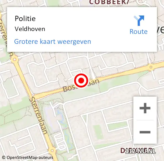 Locatie op kaart van de 112 melding: Politie Veldhoven op 25 april 2024 11:48